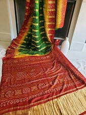 New Women Pure Gajji Silk Bandhni Lagdi Patta Saree Designer Party Festive