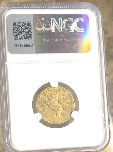 1913-S US Mint Indian Half Eagle Gold $5 NGC  Certified AU55 Nice Sharp Details - Picture 3 of 4