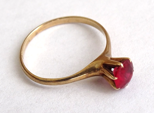 10K Gold Ring With Stone / Size Around 6 / Weight 1.45 g / FedEx FS / BErs2 - Picture 10 of 22