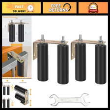 2 Pack Heavy Duty Sliding Gate Rollers with L-Bracket, Adjustable 6" Guide Kit