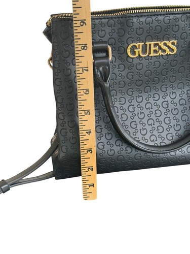 GUESS Factory Zakaria Black Satchel Handbag Shoulder Strap Barely Used Preppy - Picture 9 of 15