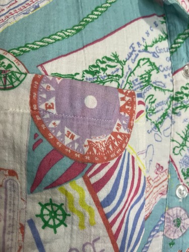 Talbots Aqua Club bunte Gaze Überwurf Oberteil und Hose - Bild 6 von 9