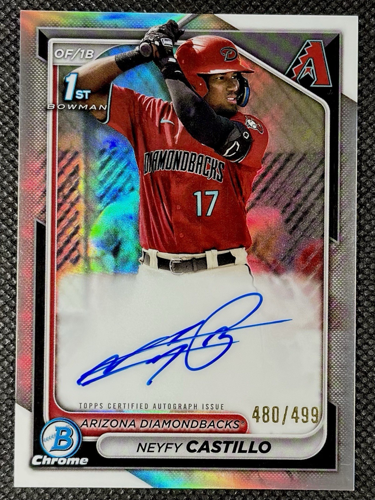 Neyfy Castillo 2024 Bowman Chrome 1st Prospect Refractor AUTO /499 DBACKS