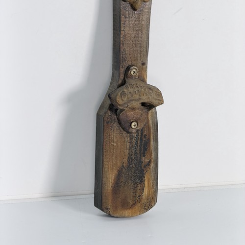 Vintage Coca-Cola Bottle Opener Cast Iron Wall Mount on Wood Plaque Fleur-de-Lis - Picture 2 of 17