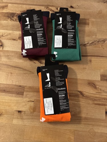 Under Armour Over the Calf UA Soccer Socks 3 Pair Multicolor Youth 13.5-4.5 New - Picture 6 of 6