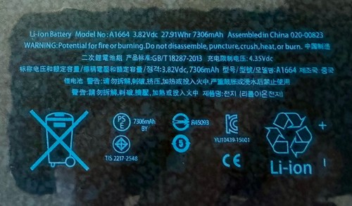 Batterie Battery Pour Apple iPad Pro 9.7 - model A1664 - 3.8 Vdc - 7306 Mah - 第 2/3 張圖片