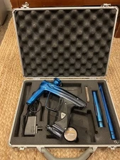Blue Fade DLX Luxe Paintball Marker With Case and Charger