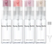 4 Pack Refillable Spray Bottle, Reversible Small Empty Spray Bottle with Fine Mi