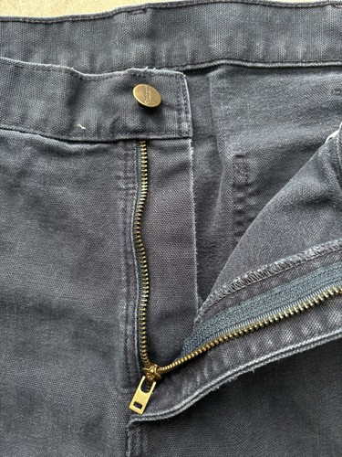 Pantalones de calle de lona azul marino peto carpintero Carhartt de colección años 90 para hombre 36x29 - Imagen 3 de 10