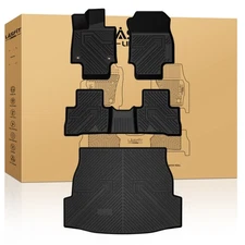 LASFIT Floor Mats for Toyota RAV4 2019-2025 Hybrid TPE 1st & 2nd Row & Cargo Mat