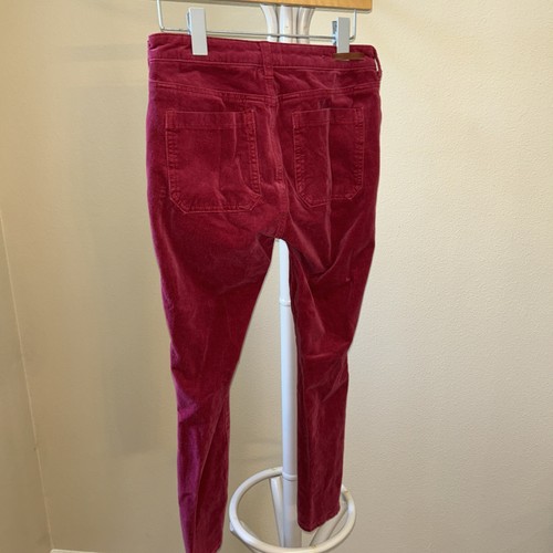 Anthropologie Pilcro Letterpress Pants Womens 27 HIgh Rise Skinny Corduroy Red - Picture 7 of 9