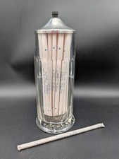 Dispensador de pajitas vintage Benedict 40 de diez paneles con pajitas de refrescos de farmacia Rexall