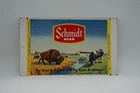 Vintage Schmidt Beer Advertising Metal Litho Sign Plate Bison Cows Great Northwe