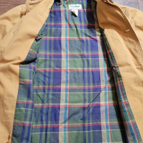Cappotto vintage LL Bean Chore giacca da campo tela d'anatra coperta foderata L - Foto 3 di 4