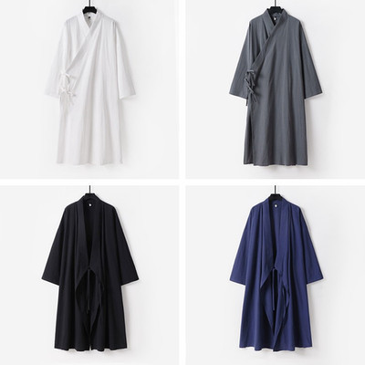 Unisex Wudang Taoist Robe Kung Fu Martial Arts Tai Chi Cotton Linen Long Tops