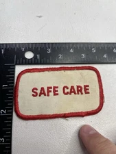 Vintage ROUGH SHAPE Red Letter SAFE CARE Patch T163