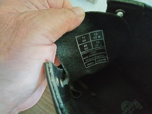 Stivali vintage Dr. Martens Air Wair 1460 pelle liscia 11822 uomo 12 antiscivolo - Foto 8 di 18