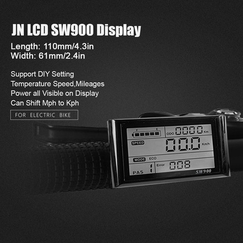 Ebike SW900 Control Pantalla LCD Bicicleta Eléctrica Velocímetro Was5227 - Imagen 6 de 7