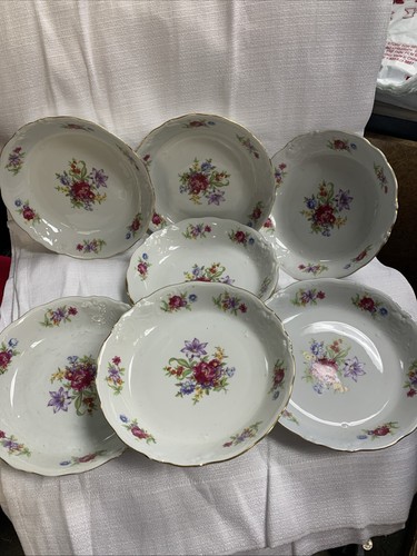 Wawel Rose Garden Salad/Soup Bowls 8” Poland Set of 8 Excellent Condition - Picture 3 of 5