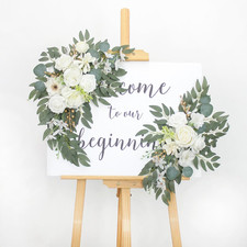 Arch Flowers with Drapes Kit Pack of 2 for Wedding Ceremony Arbor and Receptio