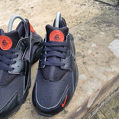 Nike Air Huarache Run Black Habanero Red DX9270-001 Size UK 6 Great Condition - Picture 5 of 20