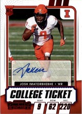 2021 Panini Contenders Draft Picks Game Ticket Red #256 Josh Imatorbhebhe Auto