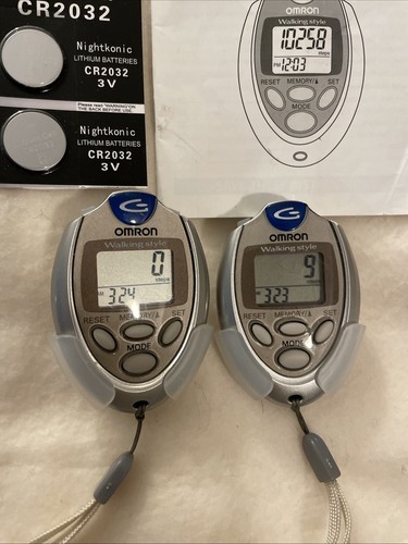 2x Omron HJ-112 Pocket Pedometer New Battery & Spares 1 X Instructions PreOwned