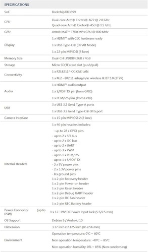 Computadora de placa única Tinker Board 2 6 núcleos 2,0 GHz Rockchip RK3399 2 GB Wi-Fi - Imagen 3 de 12