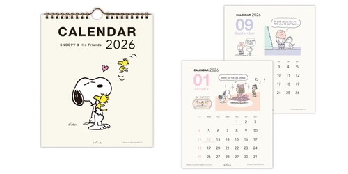 Snoopy Calendario da Parete 2026 Arachidi Verticale Punzone 8,86x7,5in Stile Giapponese - Foto 2 di 24