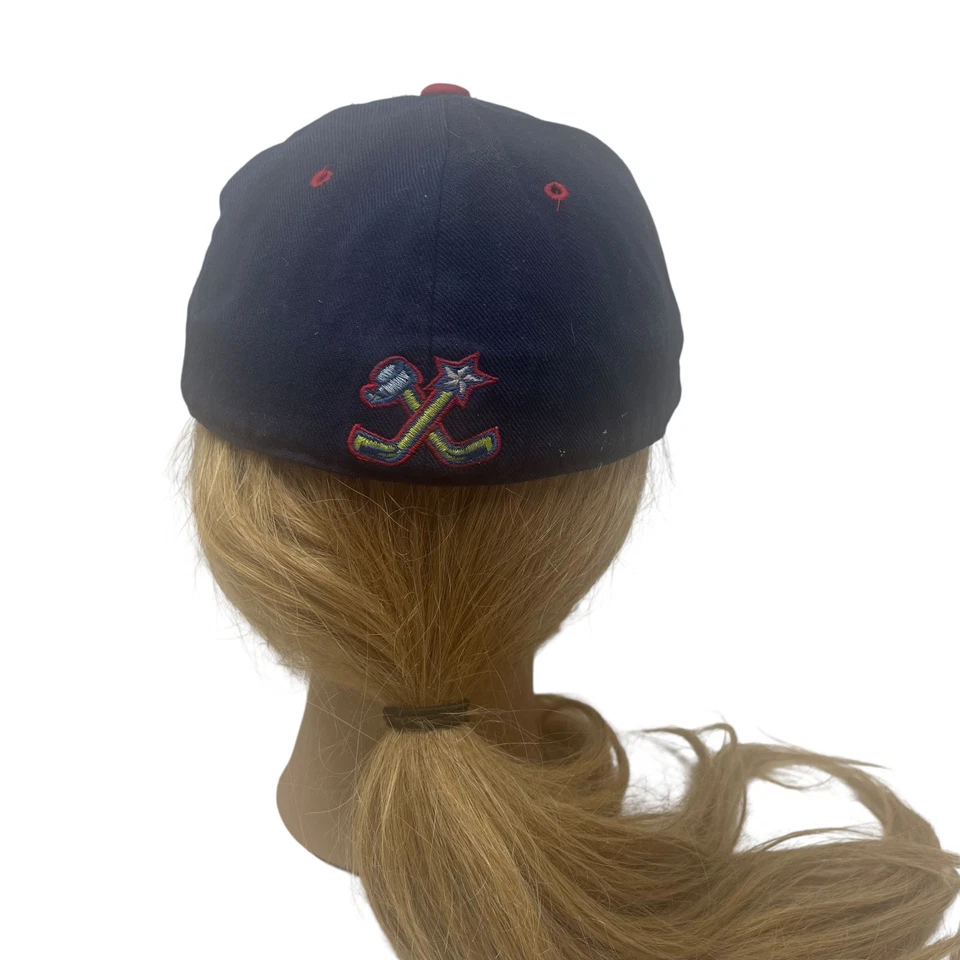 VTG Columbus Blue Jackets Hat Zephyr NHL GRAFX Navy Red  Logo Wool Blend - Image 3 of 4
