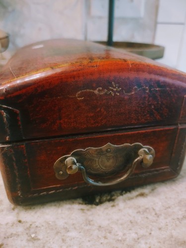 Vintage Erotic Japanese Couple Wooden Jewelry Trinket Box Very Old - Picture 12 of 24