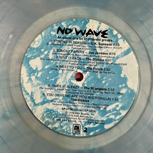 No Wave -Blue Vinyl -Various Artists- Dickies, The Police - A&M LP SP 4738 - Picture 5 of 7