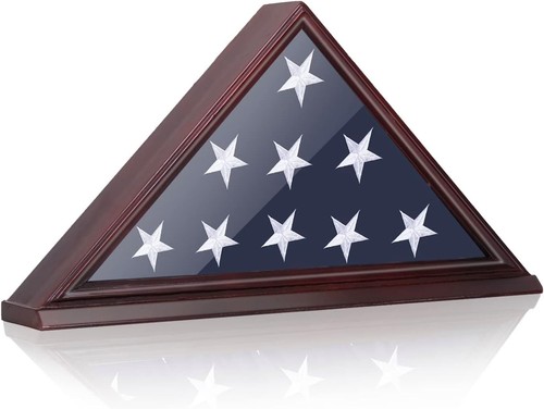 Flag Display Case for Burial Flag 5x9.5 Wall Mount Shadow Box with Glass - Picture 3 of 11