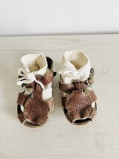 Antique Baby Brown Leather Shoes With Booties Decor Or Used As Display