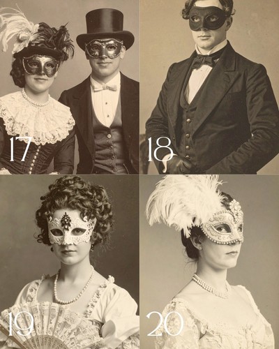 Impresiones de mascaradas victorianas elige 10 retratos antiguos enmascarados arte efímero - Imagen 6 de 7