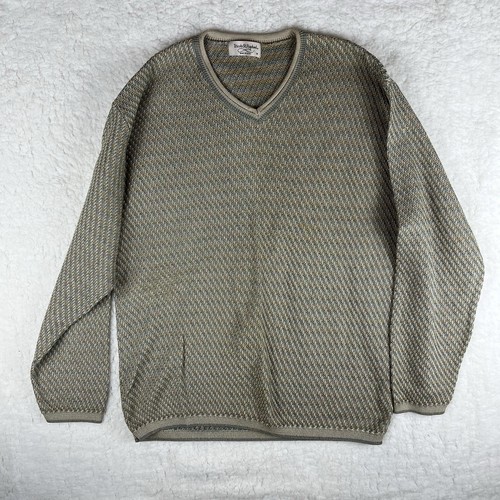 Vintage Tricots St Raphael Mens M USA Vneck Knitted Sweater Jumper Grandpacore - Picture 3 of 16