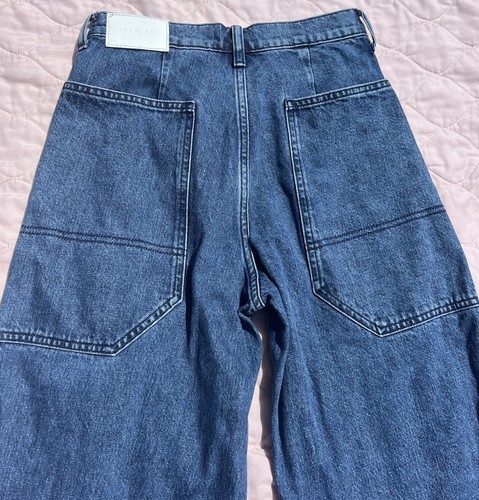 Everlane The Way-High Gardener Cropped Jean Size 24 Wide Leg Diamond Stone - Picture 8 of 12
