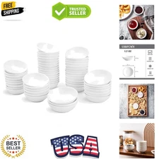 55 Pack Ceramic Dipping Bowls Set - 3 Inch, Dishwasher Safe & Timeless Elegance