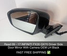 Read 09 - 17 INFINITI FX35 QX70 Front Left Door Mirror With Camera OEM LH Black