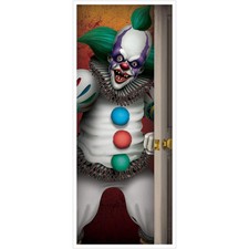 Beistle Creepy Clown Door Cover - Halloween Party Supply Decoration