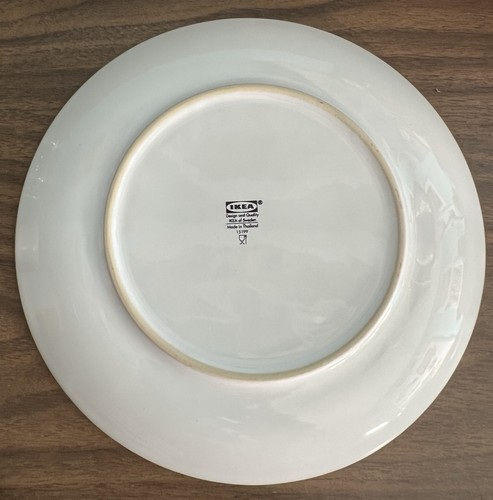 Set of 5 IKEA Bulra Turquoise Burgundy Flowers on White 15199 Dinner Plates - Picture 7 of 8