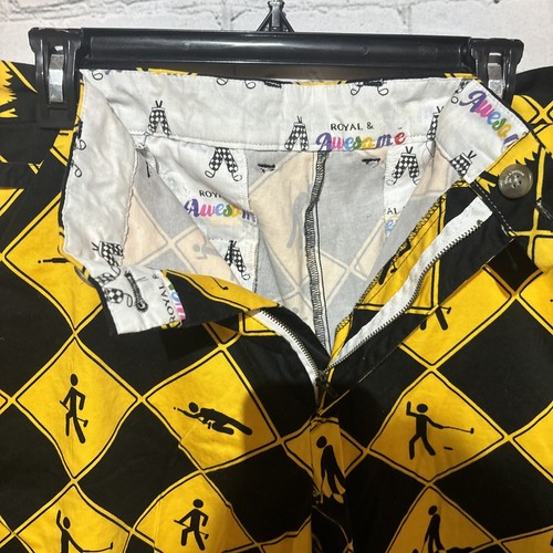 Royal and Awesome Mens Golf Set Shorts Sz 40 Shirt XXL Swing Under Construction - Picture 6 of 18