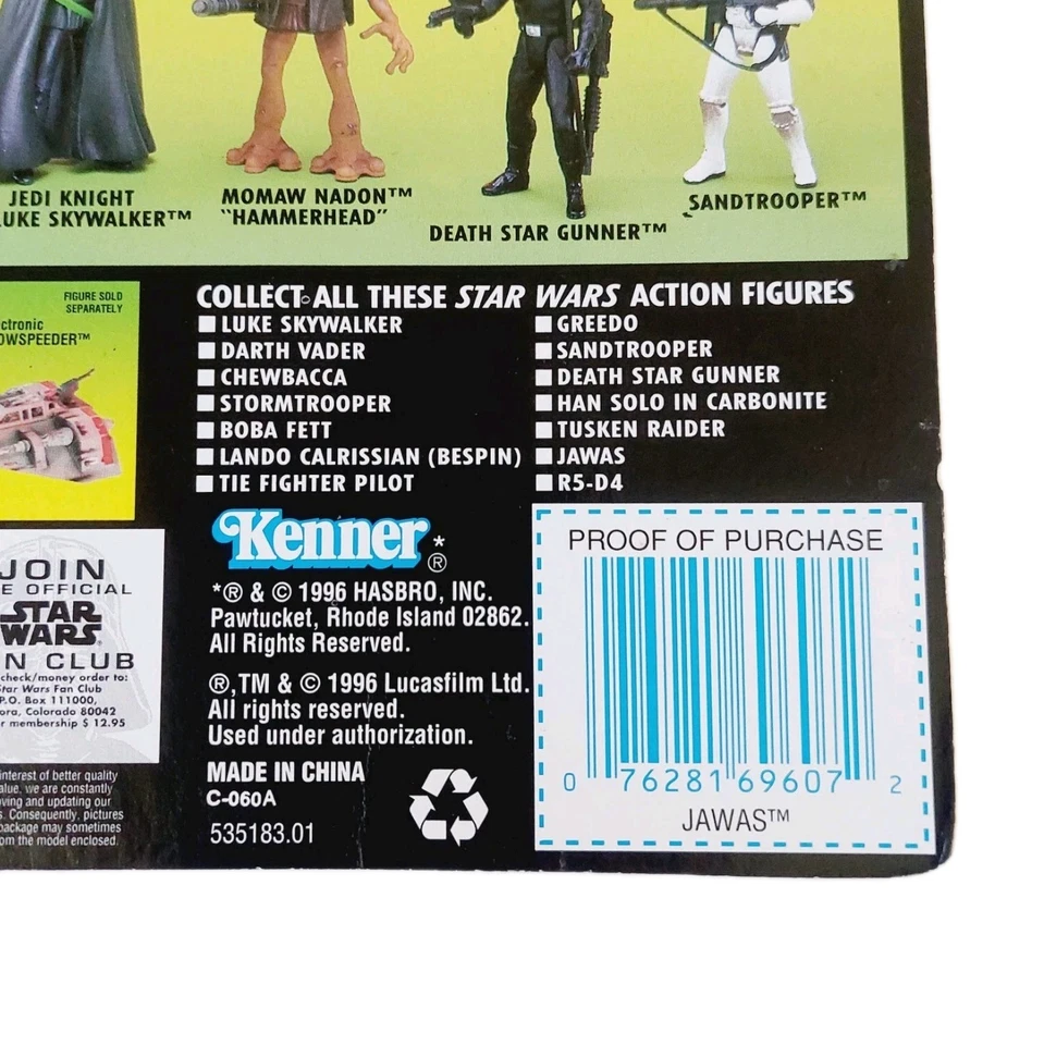 Figura de acción Star Wars Power of the Force 1996 Jawa con ojos brillantes Kenner Foto 4 de 4