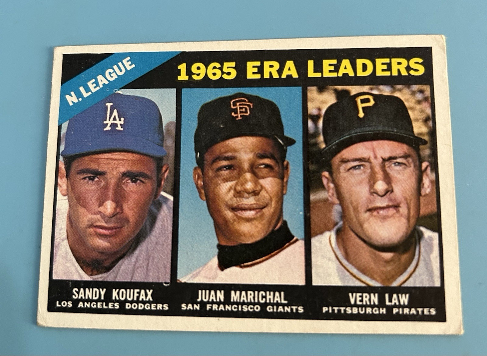 1966 Topps Juan Marichal Sandy Koufax Vern Law #221