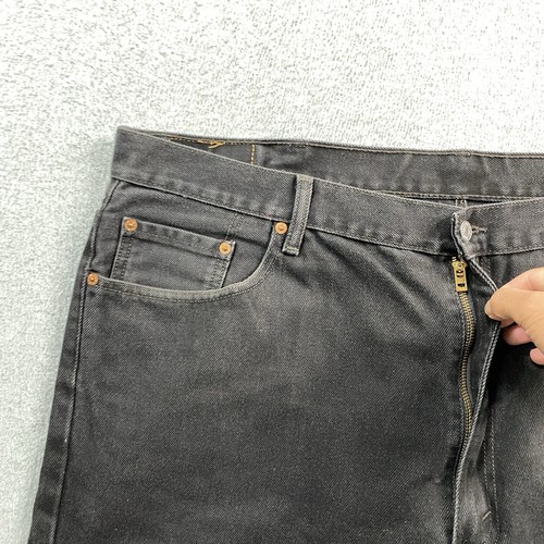 Levis 550 Jeans Mens Fits 44x29 (46x30) Relaxed Fit Black Denim Cotton Cowboy * - Picture 13 of 17