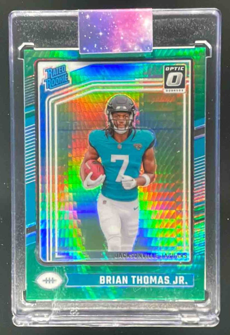 Brian Thomas Jr 2024 Panini Donruss Optic #214 Green Hyper Rated Rookie