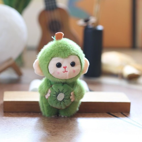 Cartoon Cute Fruit Monkey Plush Toy Keychain Stuffed Animal Doll Keyring Pend DR - Picture 4 of 11