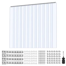 Uimoso 12 PCS PVC Strip Curtain 84 x 72 x 0.08 in Smooth Plastic Door Panels