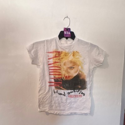 Madonna Blond Ambition World Tour 1990 White T-Shirt XS 100% Cotton