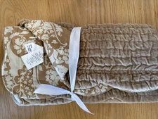 Pottery Barn Velvet Scallop Edge Reversible Quilted Sham- Bronze-euro